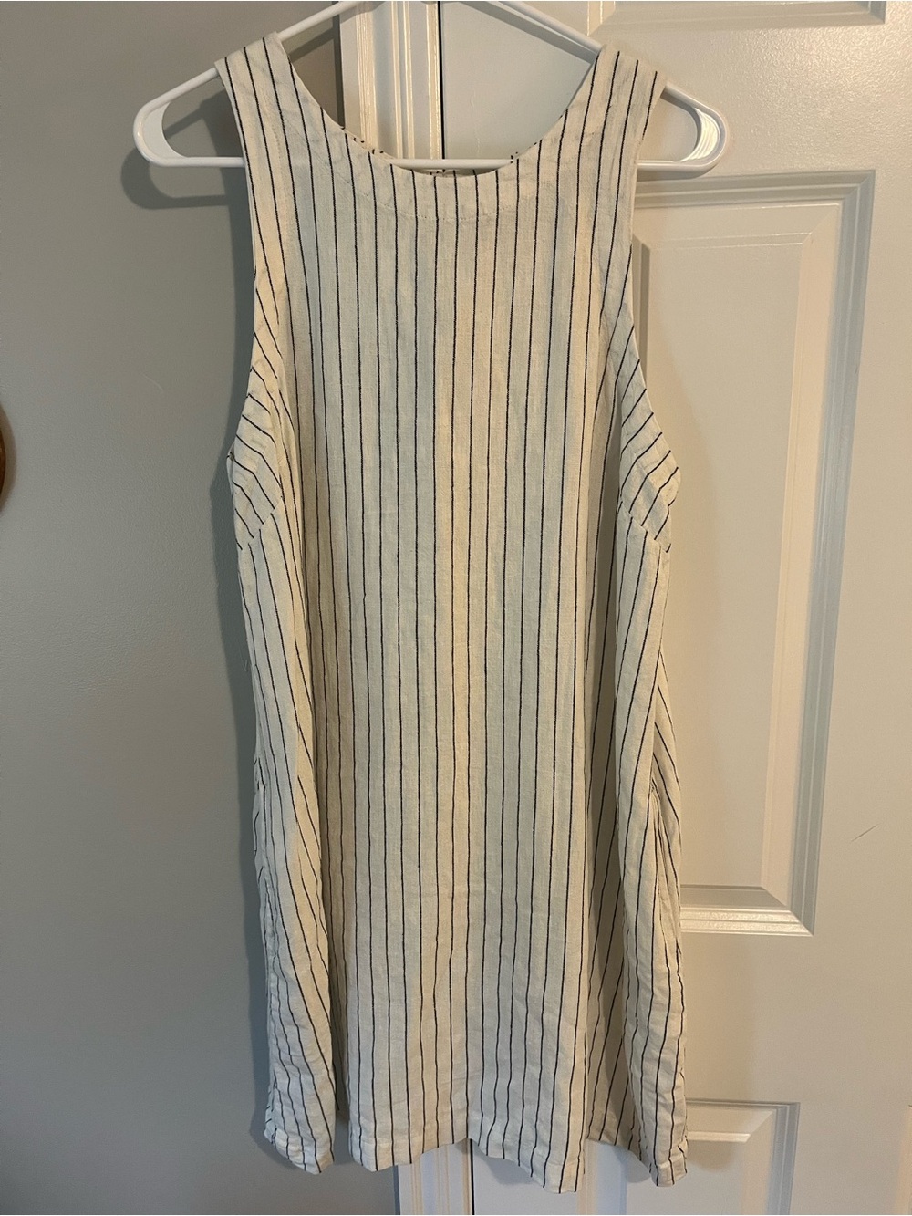 Target Cream and Black Striped Sleeveless Shift Dress
